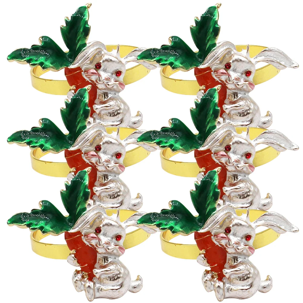 

Napkin Ring Buckle Easter Rabbit Table Decor Bunny Restaurant Dining Shaped Decorative Holder Ringsdecors Accessory Hotel