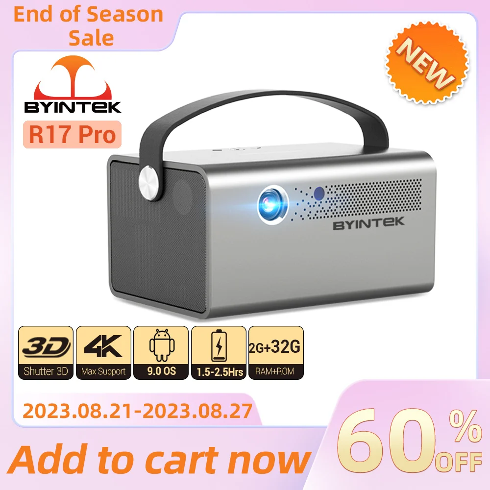 BYINTEK R17 Pro 3D 4K Cinema Smart Android WIFI Portable Out