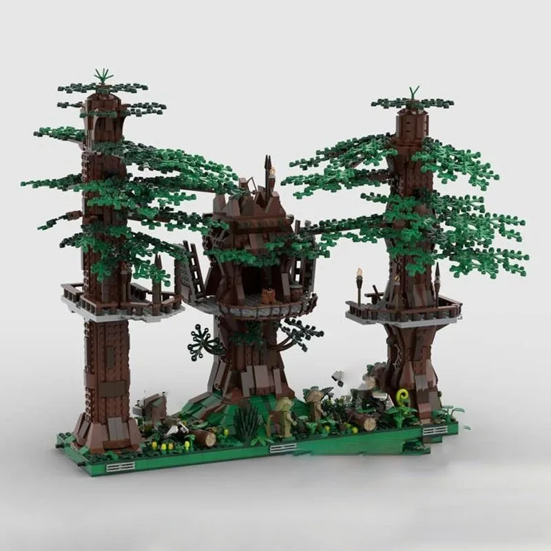 Фото Модульный конструктор Star Movie Model Moc: Деревня Эуоков, технологичные блоки, рождественский подарок, игрушка для самостоятельной сборки №5