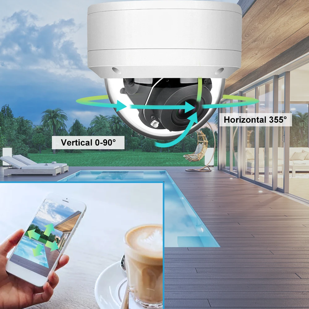 unilook 5mp ptz poe dome camera 5x zoom outdoor 4k 8mp dome speed ip security one way audio video surveillance camera ir 25m free global shipping