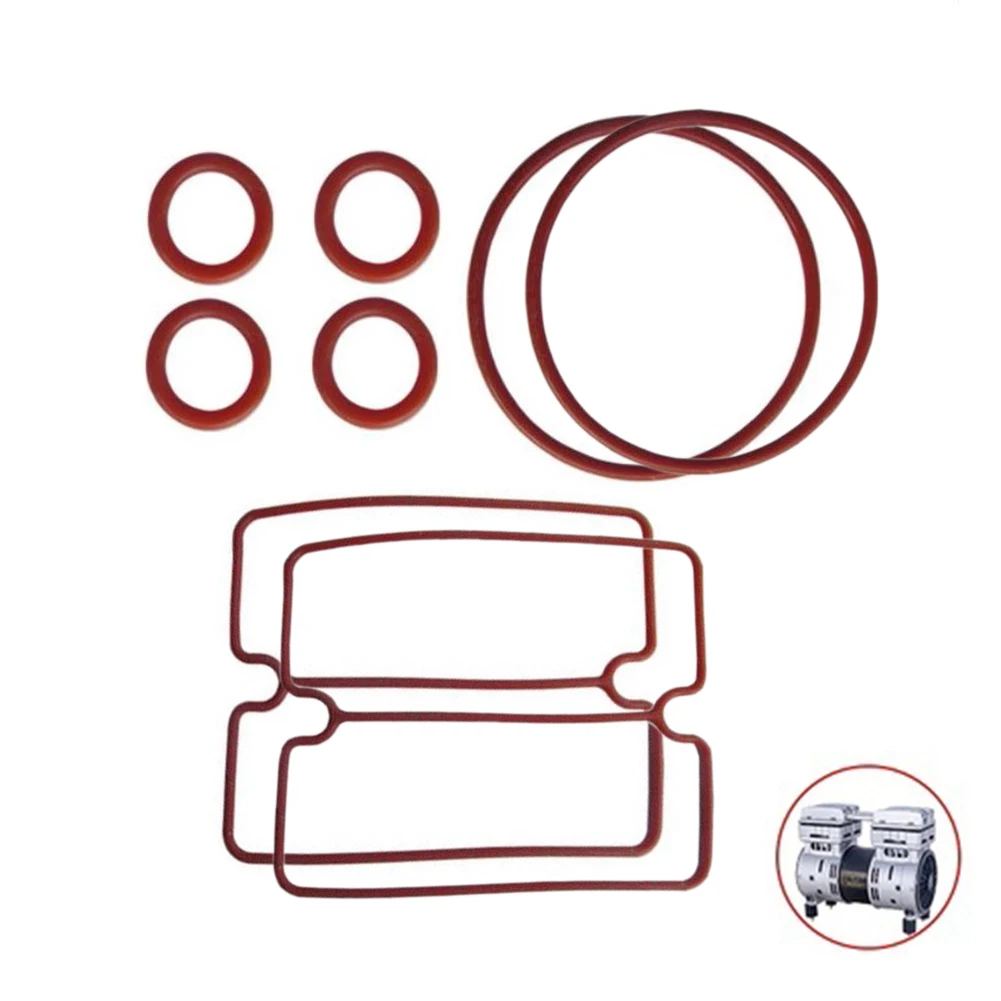 

8Pcs/Set Air Compressor Gasket 550/750/950/1100/1500w Oil Free Air Compressor Cylinder Head Power Tool Rubber Sealing Ring