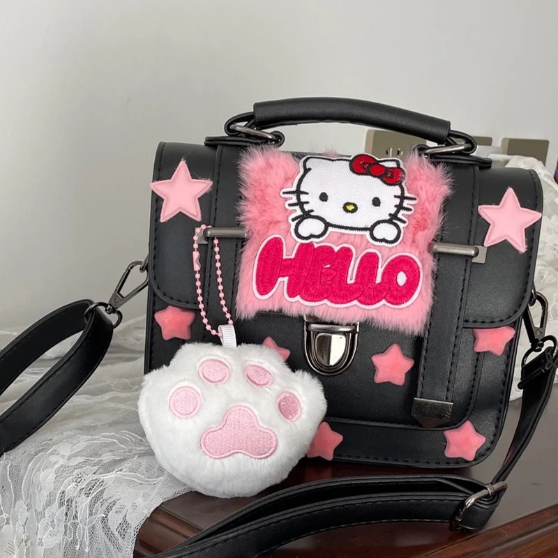

Kawaii Sanrio, Hello Kitty Ручная Сумка симпатичная и милая Hello Cat маленькая лапа звезда Millennium Jk сумка-мессенджер через плечо подарок на день рождения