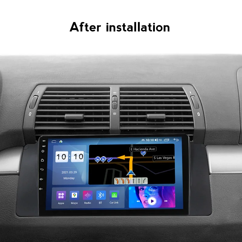 Автомобильный радиоприемник с HD IPS-экраном Android 10 стерео для BMW E39 X5 E53 6 + 128G
