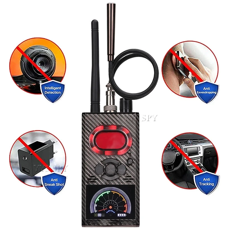 

New Upgraded Anti Spy Hidden Camera Detector RF Signal Wireless Mini Camera Lens Bug GPS Tracker Magnetic GSM Scan Finder K99