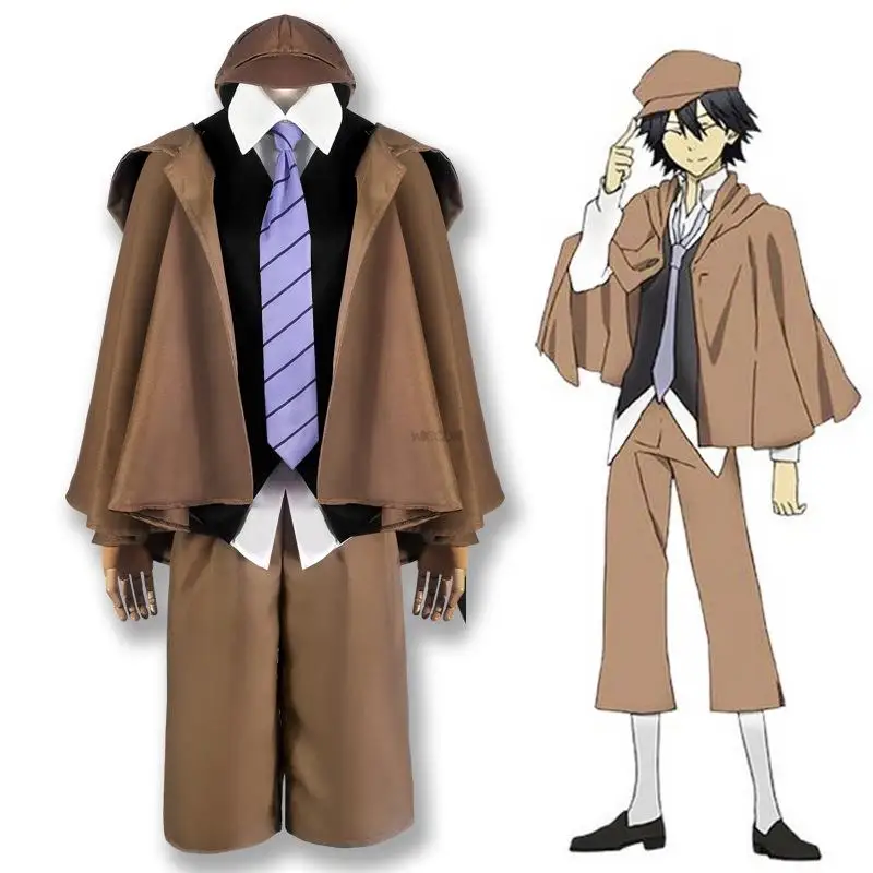 

Anime Bungo Stray Dogs Edogawa Rampo Kostum Halloween Pakaian Bermain Peran Setelan Wig Seragam Pesta Set Lengkap Kostum Cosplay