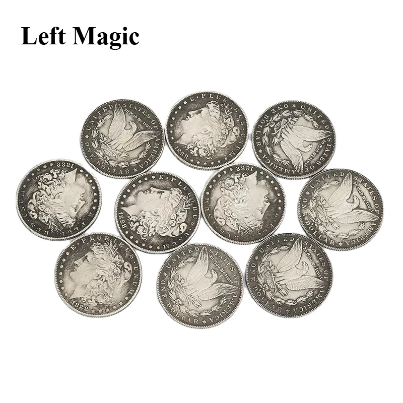 

1 Pcs New 1888 Steel Morgan Dollar Magic Tricks Can Be Sucked ( 3.8cm Dia) Coins Props Appearing/Disappearing Accessories