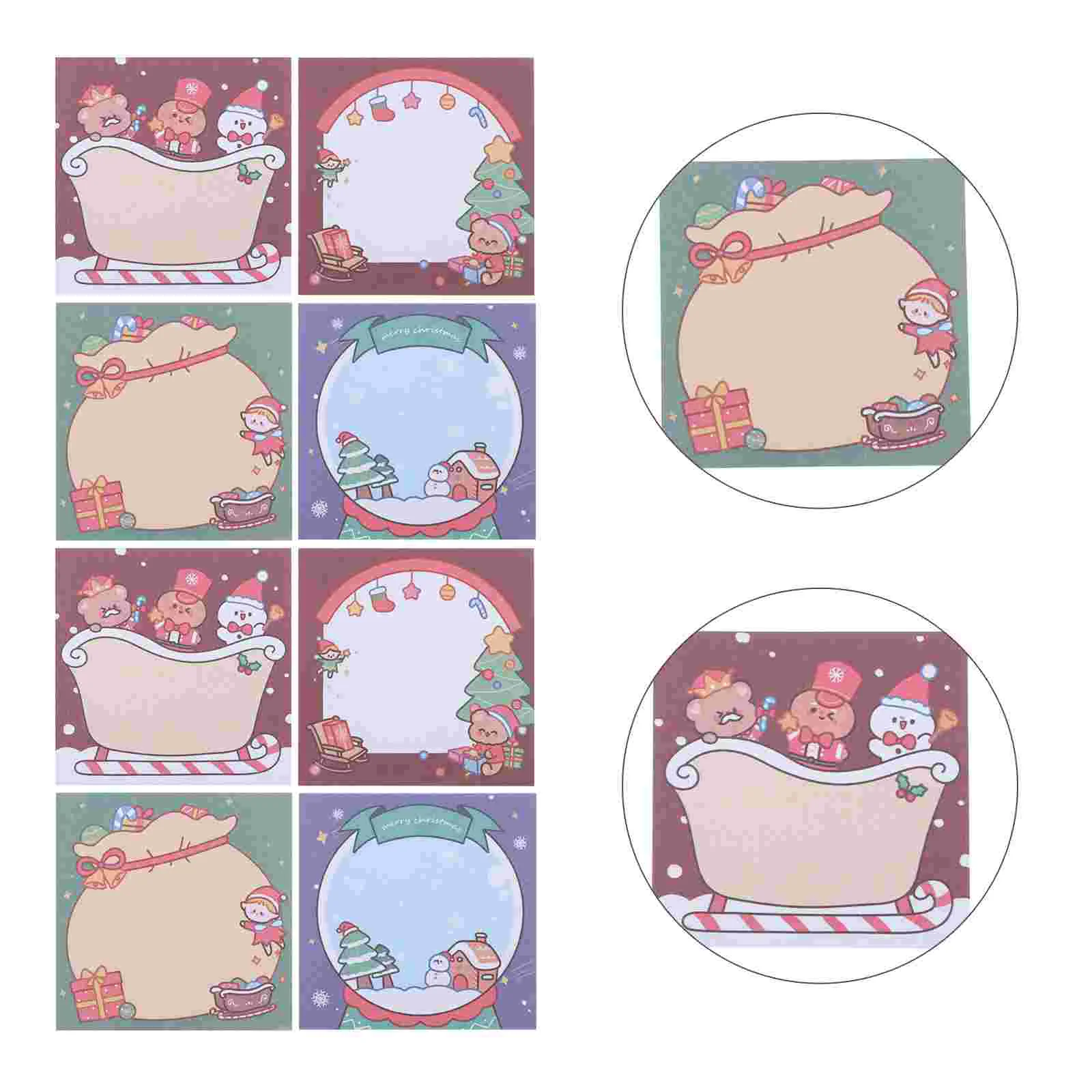 

12Pcs Christmas Memo Stickers Memo Notes Message Stickers Memo Pads for Xmas