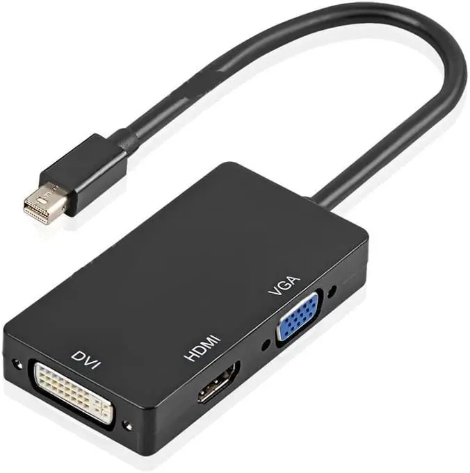 

Cabo Adaptador Conversor 3 em 1 Mini Display PORT para HDMI DVI VGA MTV-607