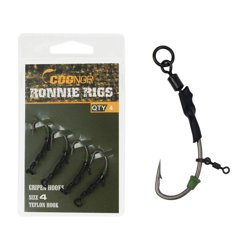 

4pcs/pack Ronnie Fishing Rig Group Sub-Line Fish Hook European Carp Fishing Float Bait Type 4X Fish Tackle Pesca Iscas Tools