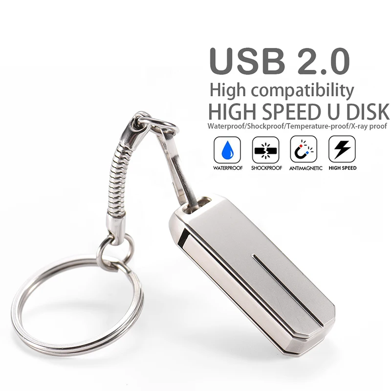

JASTER мини металлический брелок для ключей 4 ГБ USB флэш-накопитель 2,0 карта памяти 16 ГБ 32 ГБ объем продаж 64 ГБ Бесплатный Пользовательский логот...