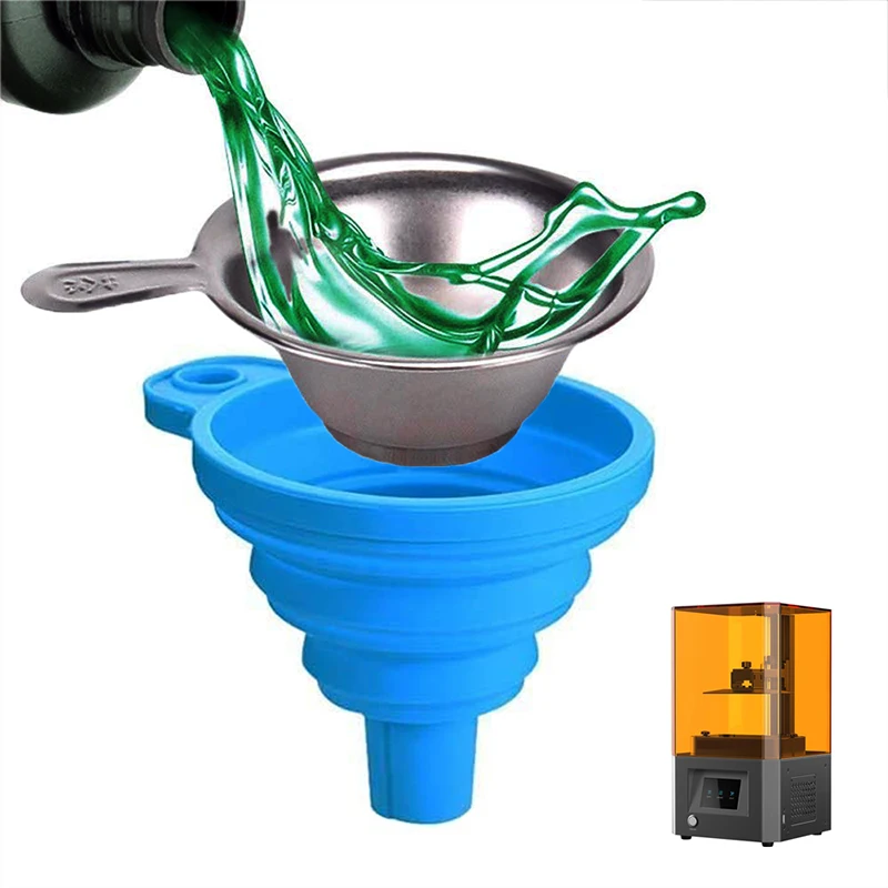 SLA Resin Accessories Silicon Funnel+Metal UV Resin Filter Cup+Tweezers Special Tool Shovel for Photon DLP ELEGOO Mars 2 Pro 3 images - 6