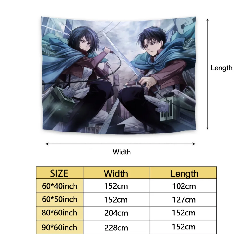 Levi Mikasa гобелен для спальни Attack On Titan SnK аниме фон подвесное одеяло Декор комнаты