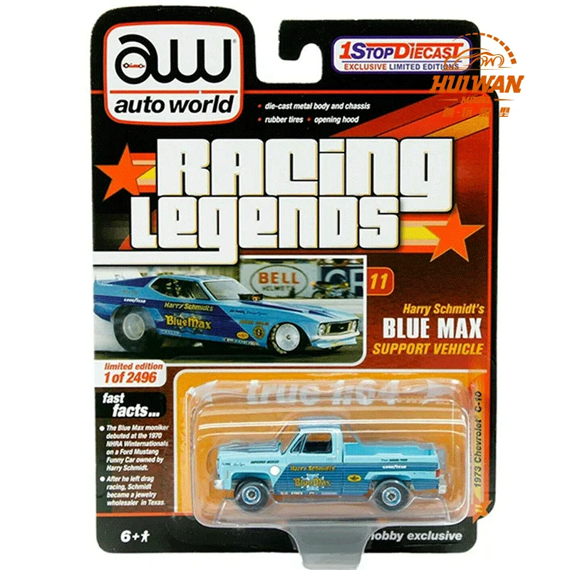 

AW Car World 1:64 Racing Legend 1973 Chevrolet C10 Harry Schmidt's Blue Alloy Car Model