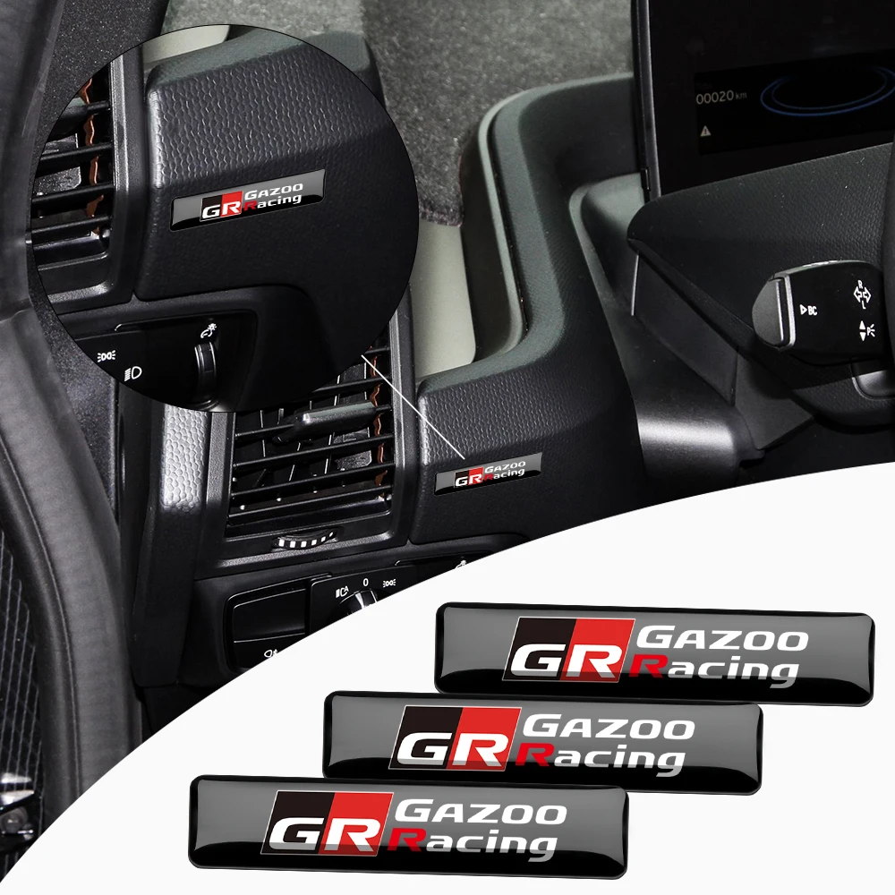 Новые 2 шт. 3D эпоксидная смола GR GAZOO RACING Знак Эмблема салона автомобиля / экстерьера декоративные наклейки для Toyota Auris Prius Corolla Avensis Rav4 Land Cruiser Yaris Levin Reiz Crown Vios Sienna Alphard TRD