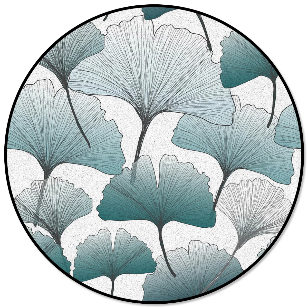 

Leaves Lines White Green Dense Plant Texture Rugs And Carpets For Home Living Room Round Rug For Children Rooms Non-slip