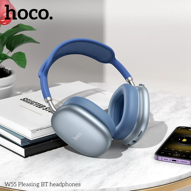 Фото HOCO W55 Наушники-вкладыши Bluetooth Беспроводные музыкальные наушники Микрофон Hi-Fi Аудио гарнитуры Стереозвук Спортивные наушники 40 мм AUX TF №4