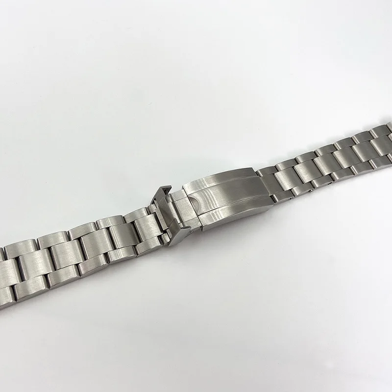 PORSTIER 20mm Silver Watch Bands For Men Solid Stainless Steel Folding Buckle Mens Strap Fit Submariner DAYTONA GMT Yacht-Master