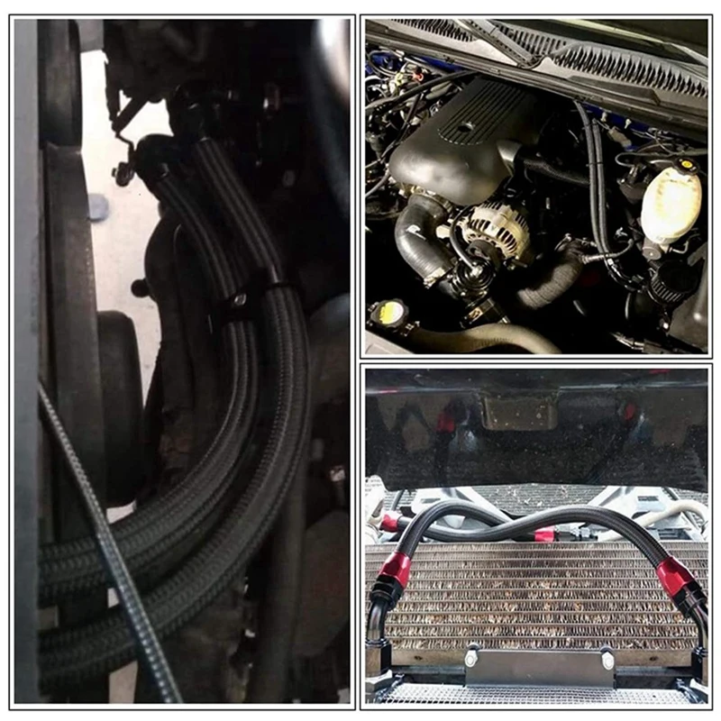 Гоночный автомобиль 20 футов 6 м 6AN топливный шланг Черный Плетеный Топливный с