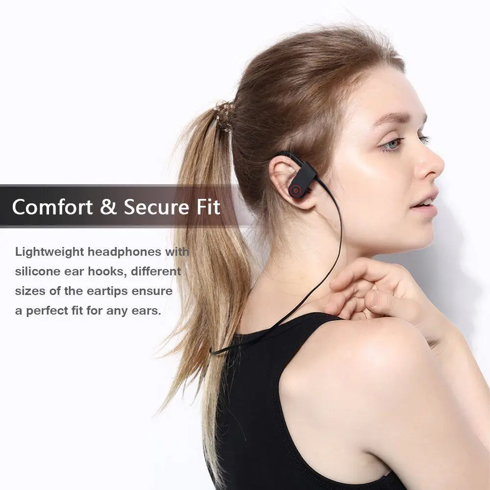 Bluetooth наушники Лучшие Беспроводные спортивные IPX7 водонепроницаемые HD стерео