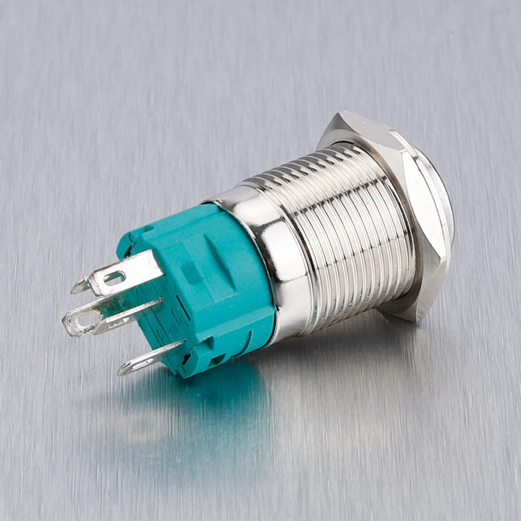 Металлическая кнопка с высокой головкой 16 мм 1NO1NC мгновенный/фиксирующийся