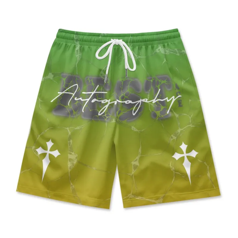 Шорты мужские с надписью быстросохнущие дышащие пляжные из полиэстера