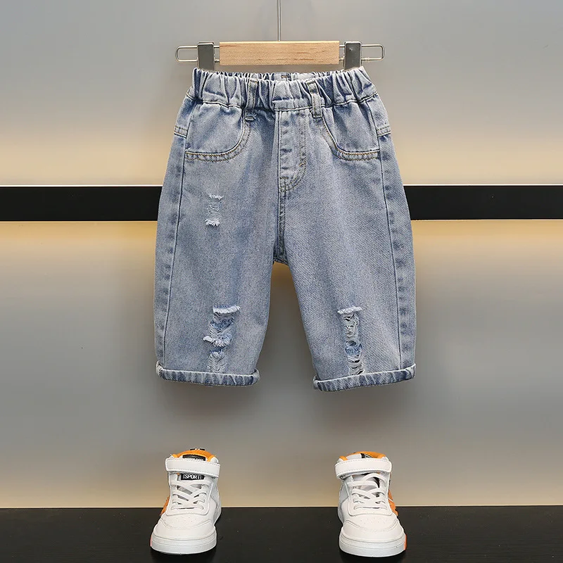 Футболка и джинсовые шорты для мальчиков девочек 2-11 лет