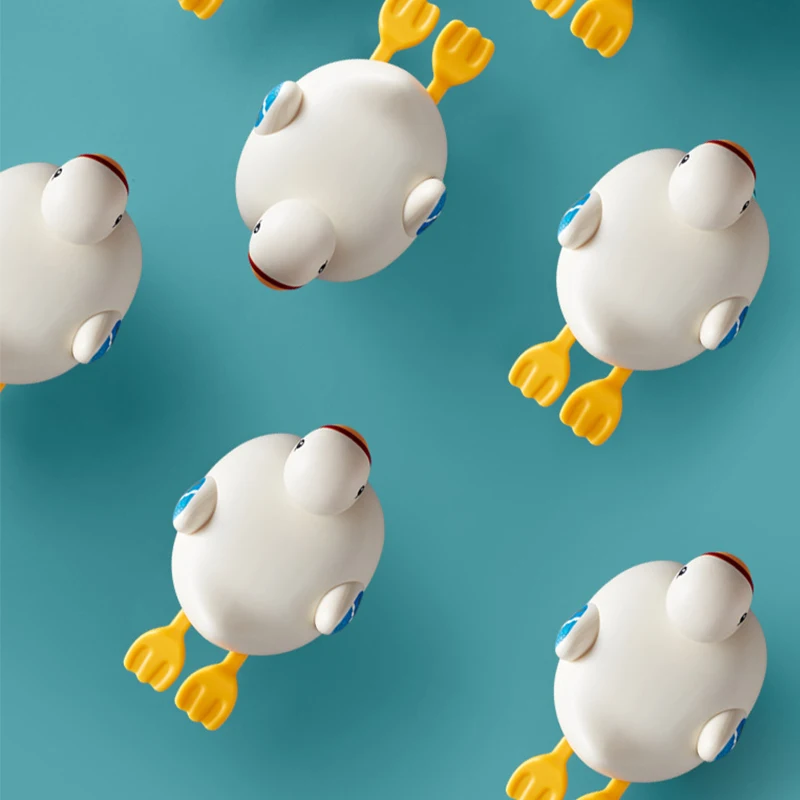 Water Toys Baby Bath Toys On The Chain Wind Up Swimming Little White Goose Bathroom