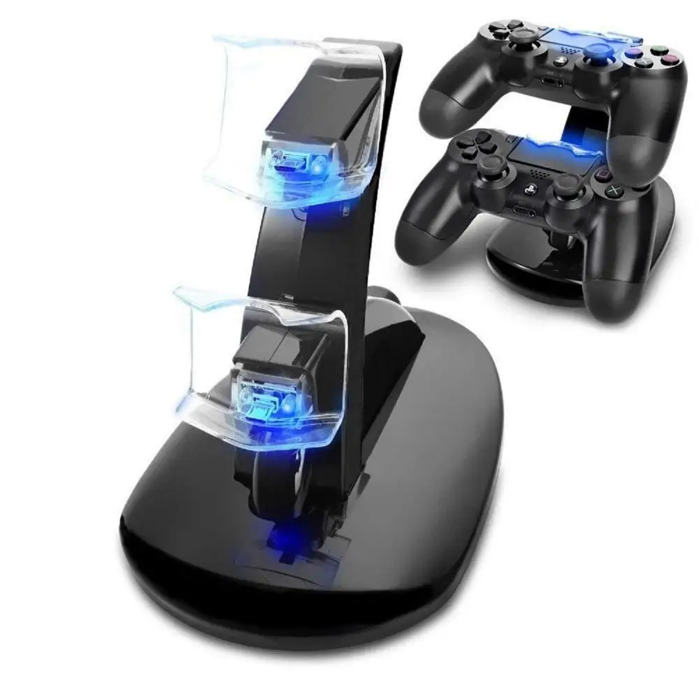 

Controller Charger Stand With Led Indicator Dual Usb Charging Docking Station Compatible For PS4 Pro/PS4