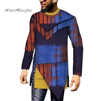 casual men african clothing dashiki shirt patchwork african print shirt tops bazin riche traditional african clothing wyn889