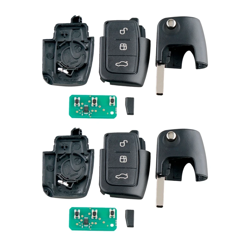 

2X Car Smart Remote Key 3 Buttons Fit For Ford Focus Fiesta 2013 Fob Case 433Mhz