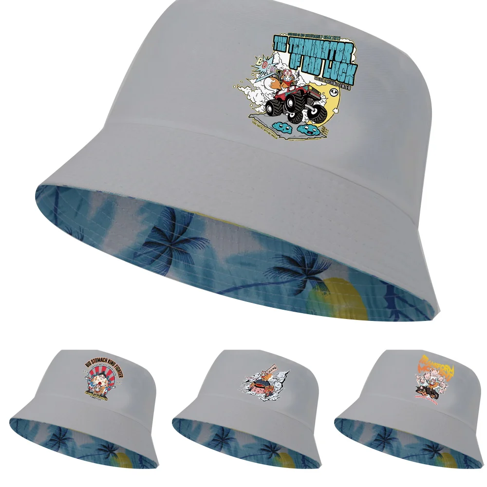 

New Double-sided Wear Fishing Hat Bucket Hats for Boys/Girls Outdoot Mask Series Fisherman Cap Summer Women Men's Travel Hat
