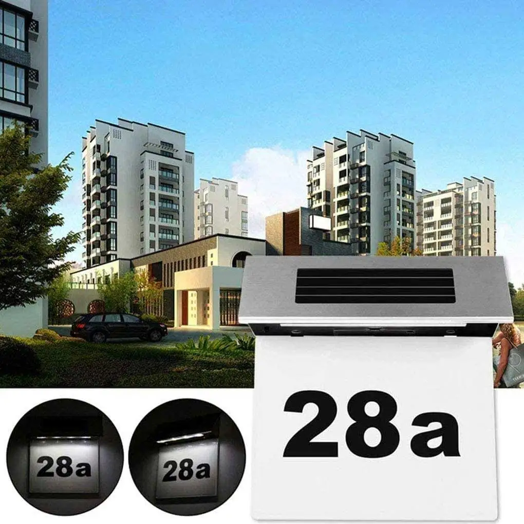 

Stainless Steel Solar House Number Light Doorplate Lamp with Screws
