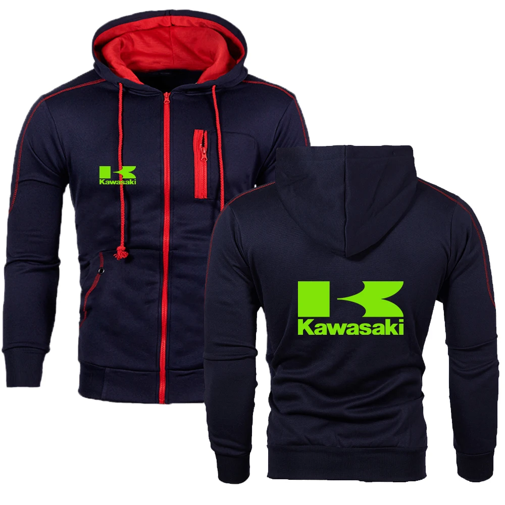 

2022 autumn and winter new KAWASAKI print fashion men's hoodie casual outing sports zipper hoodie jacket comfortable