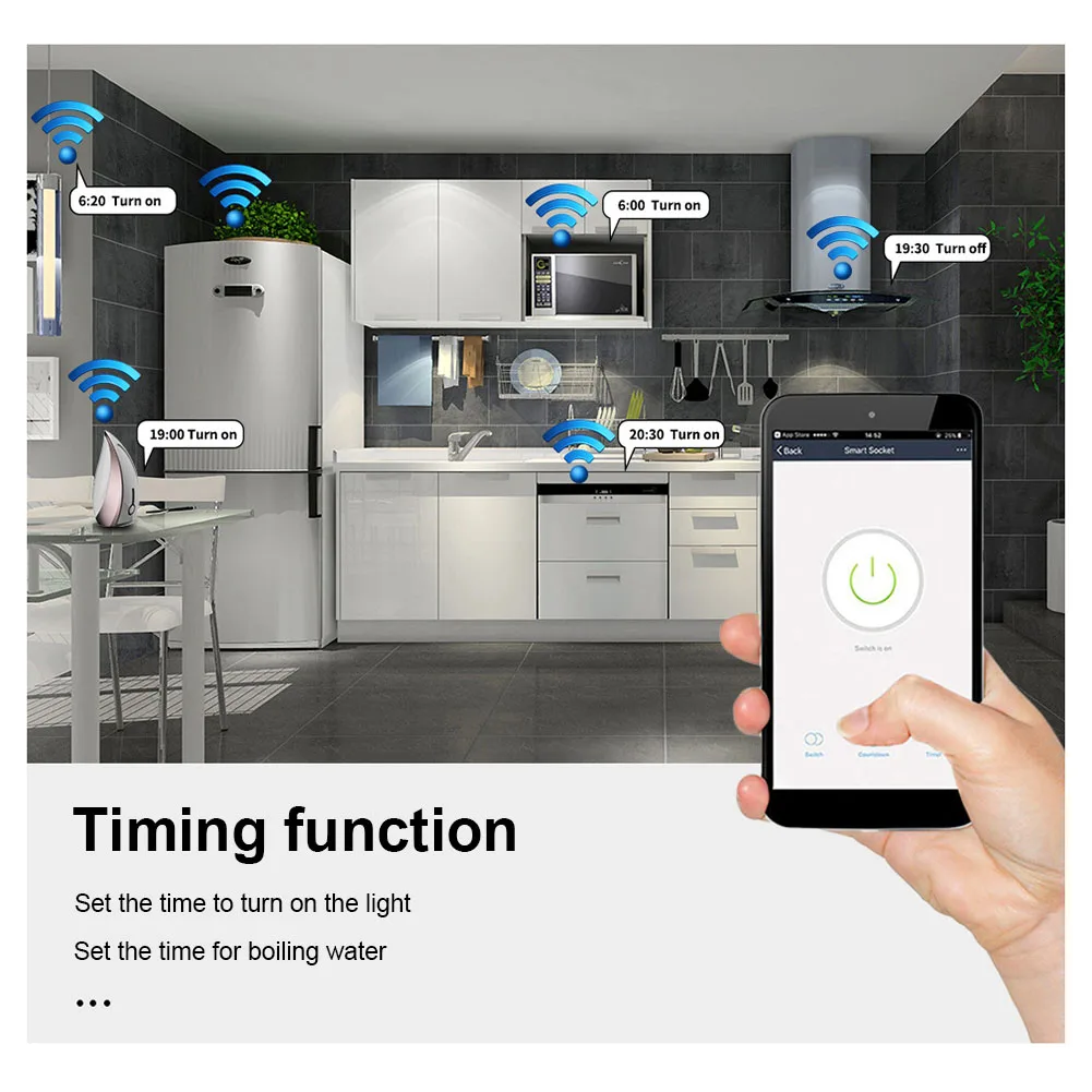 

DIY Breaker Switch Remote Control Tuya WiFi Smart Light Switch Waterproof Timing/Countdown Function Works with Alexa Google Home