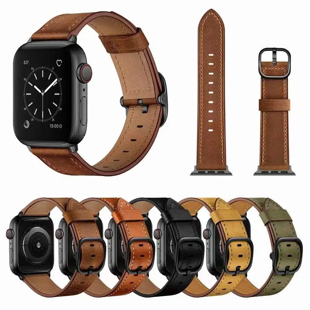 

Ремешок кожаный для Apple Watch Band 44 мм 40 мм 45 мм 41 мм