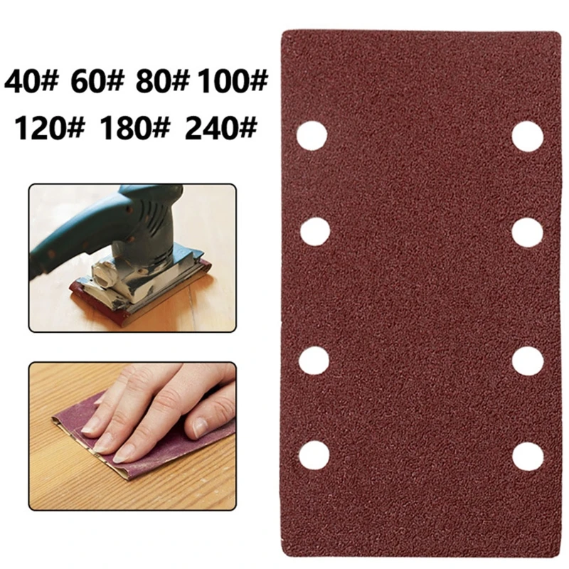 

Efficient Dustproof 8 Holes Flocking Sandpaper 40/60/80/100/120/180/240 Grit Hook and Loop Pads for Polishing Painting KXRE