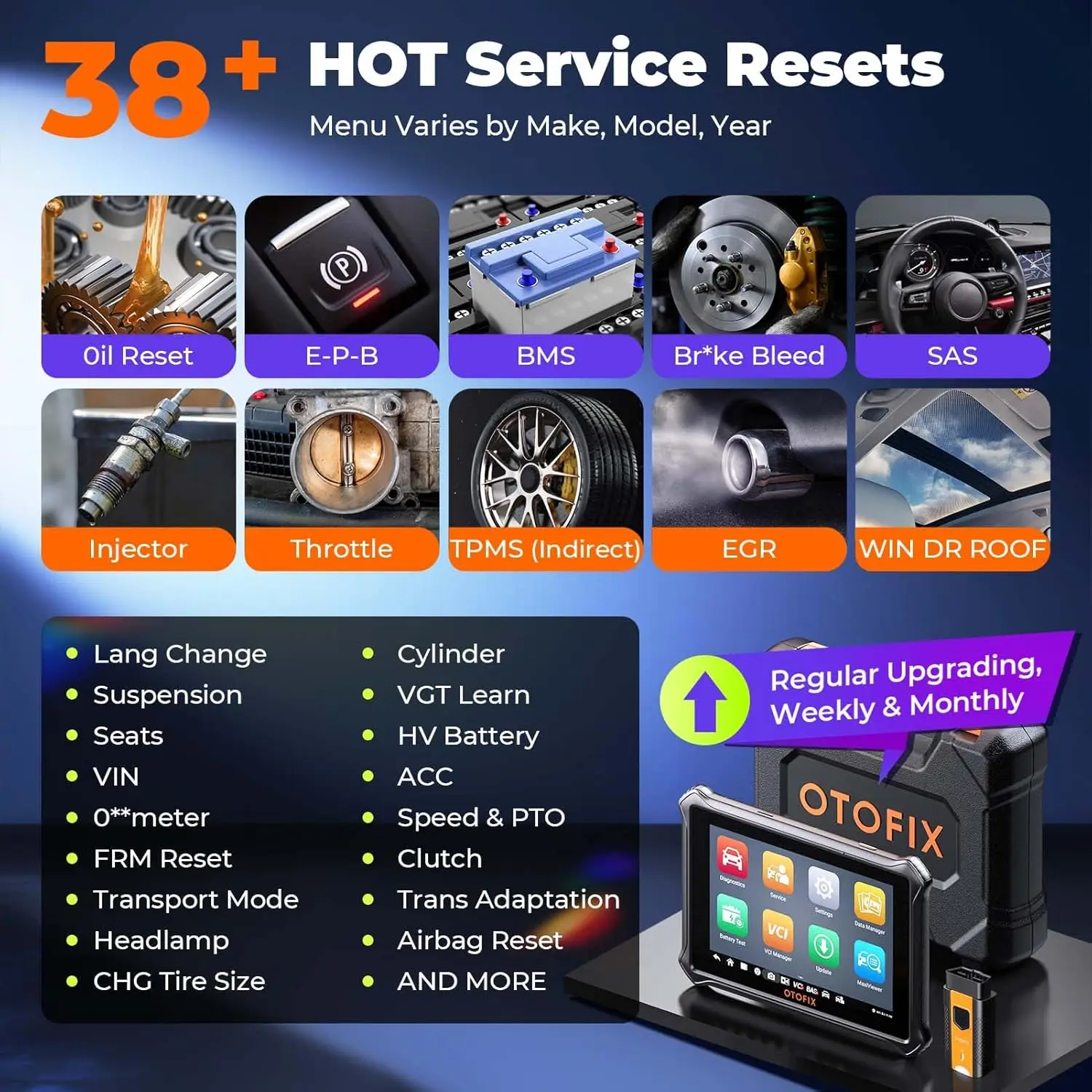 Фото Диагностический сканер OTOFIX D1 Lite с двунаправленным сканированием, Bluetooth, OBD2, диагностика всех систем, 38+ сервисных функций, 2 года бесплатных обновлений №4