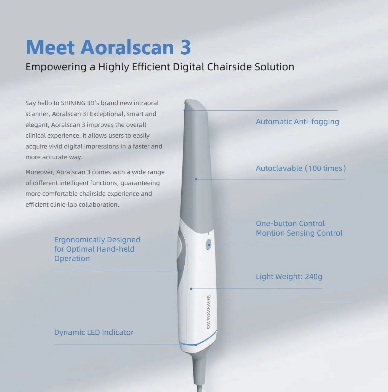

Complete Set Intraoral Digital Handheld Scanner 3D Aoralscan 3 Dental+15' Laptop