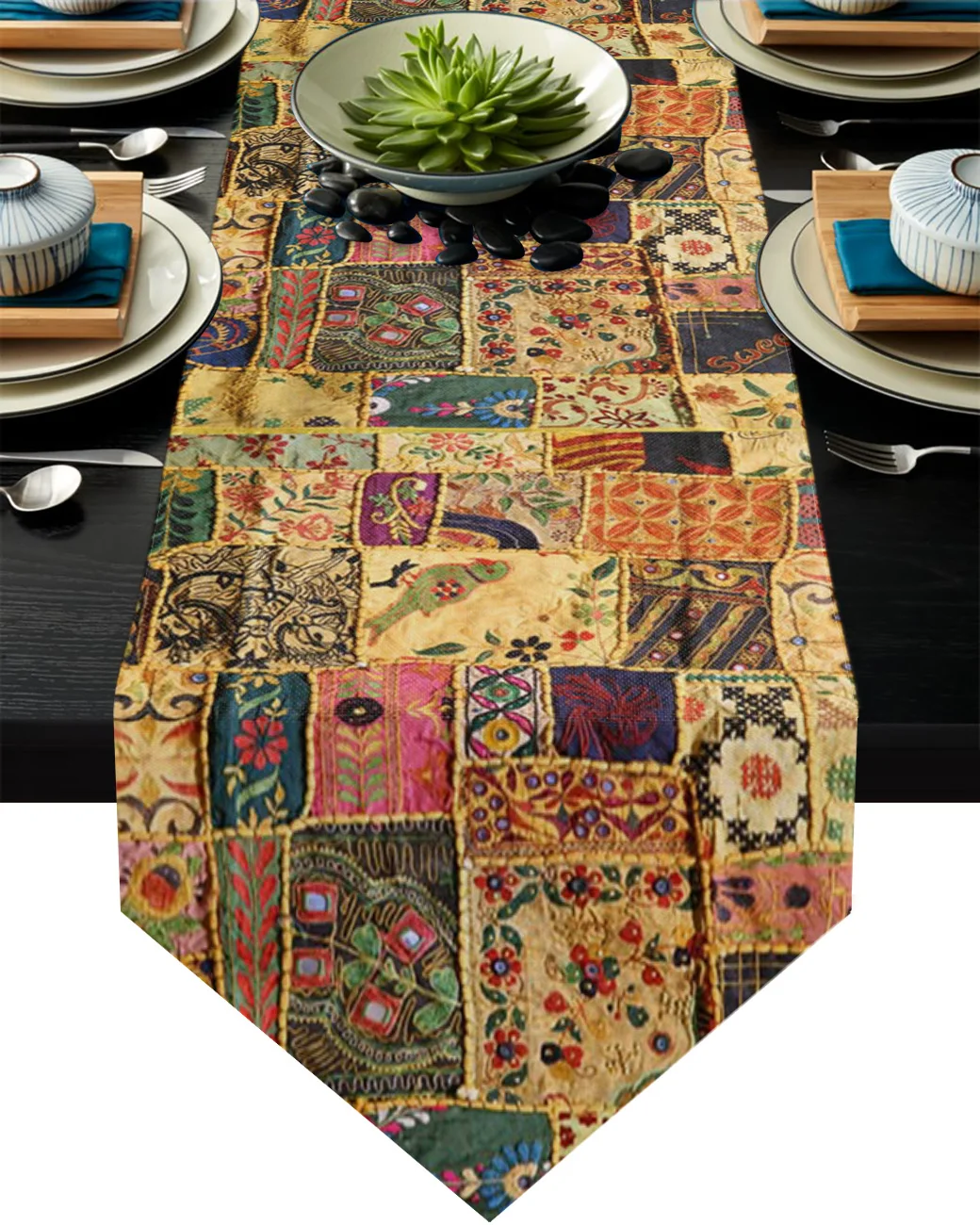 

Birds Flowers Plants Cloth Strips Coffee Table Decor Tablecloth Wedding Decoration Dinning Table Decoration Table Runner