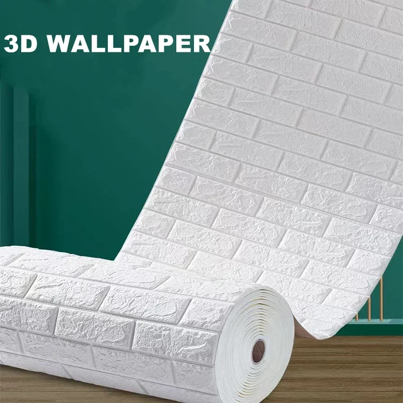 Клейкие обои 3D, 70 см x 100 см, самоклеящиеся, белые, синие, розовые ...