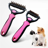 stainless steel scraper double sided dog hair removal for pets puppy comb grooming and health kits furcleaner pro reutilizable