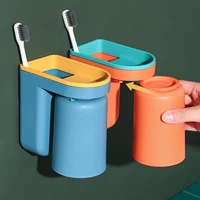 toothbrush holder with magnetic cup wall mounted toothpaste holder toothbrush cup mouthwash cup washing table shelf