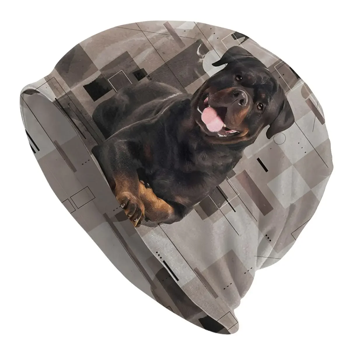 Шапочки Rottweiler с собакой шапки Metzgerhund тонкая цифровая художественная шапка