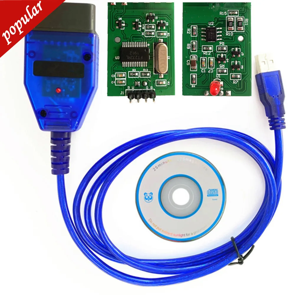 Диагностический сканер для VAG KKL, диагностический кабель с интерфейсом USB OBD2