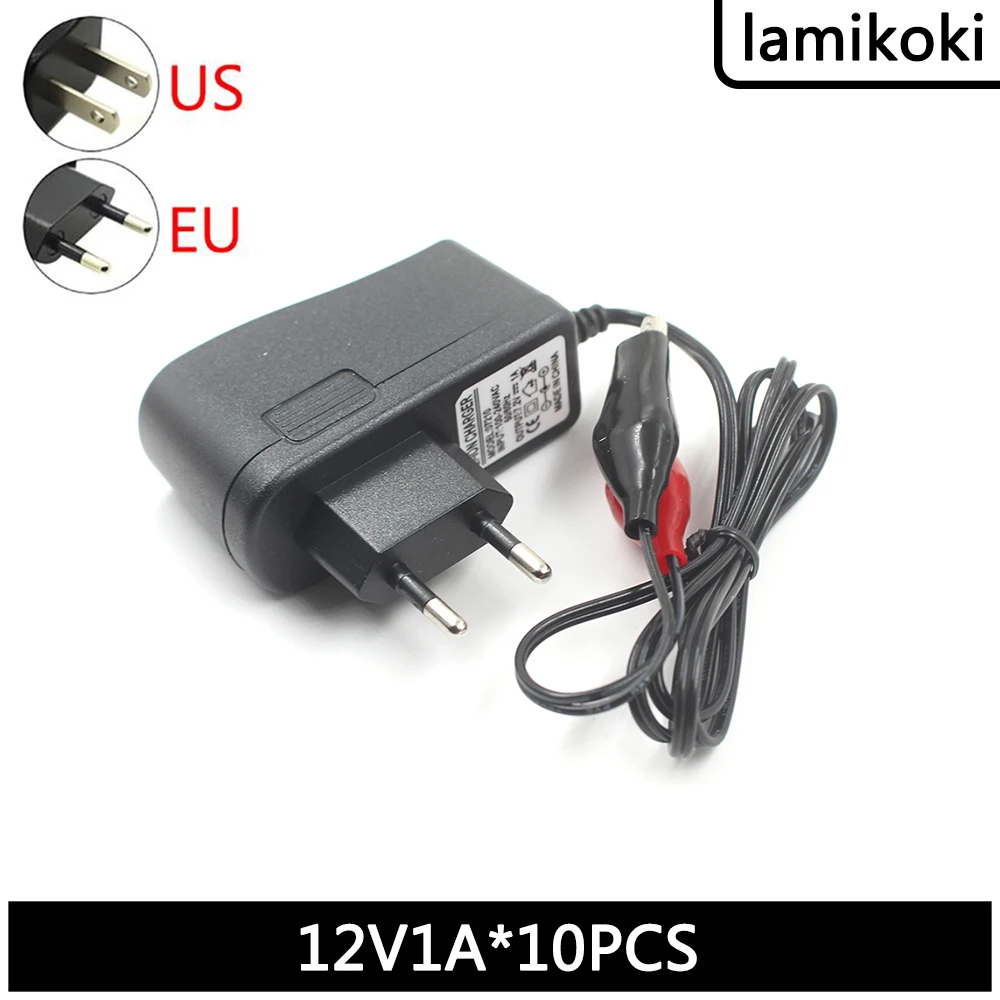 

10PCS 12V 1A 220V Motor 4ah 7ah 10ah 12ah 20ah Moto 14.6V 1A 1000ma Smart Lead Acid AGM GEL Car Motorcycle Battery power Charger