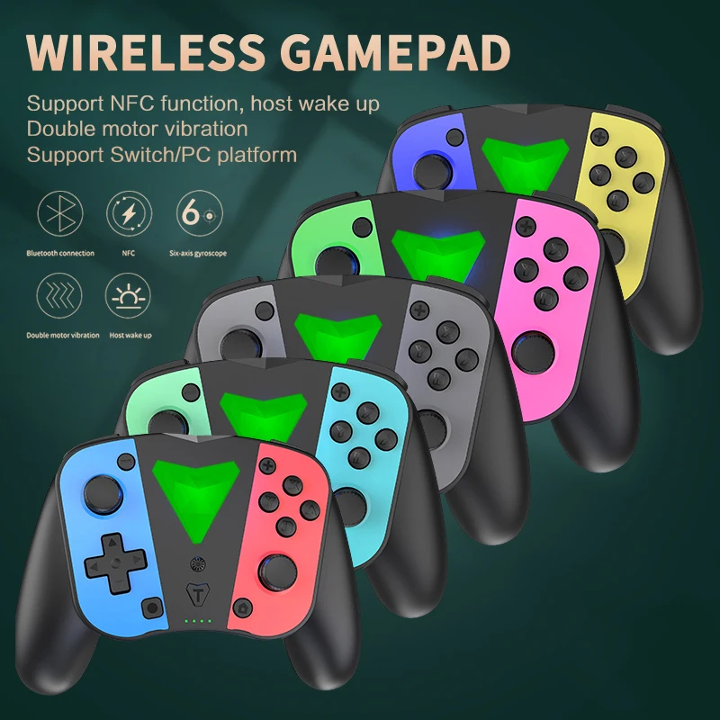 

Vibration Burst Function Game Controller Somatosensory Interaction 8-10 Hours Bluetooth Wireless Gamepad Six-axis Gyroscope Abs