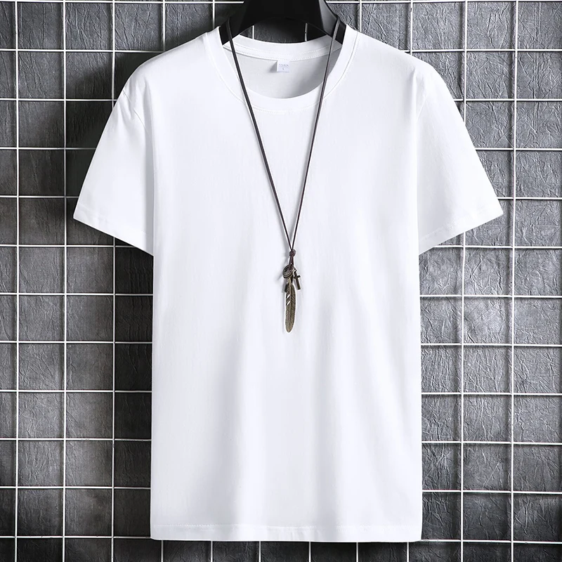 1264 Streetwear Effen Kleur Zomer T-shirt Tops Tee Mannen Kleding Korte Mouwen O Hals T-shirt Dagelijks kleding Voor Mannen