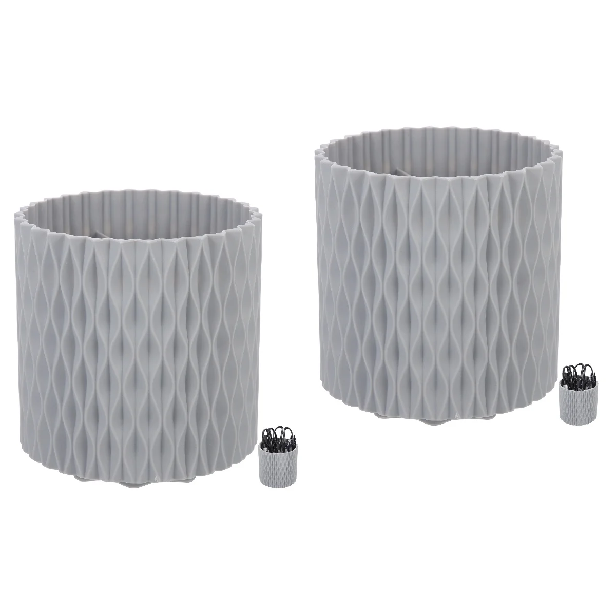 

2pcs Rotatable Pen Holder Makeup Brush Storage Organizer Multi Grid Stationery Pot