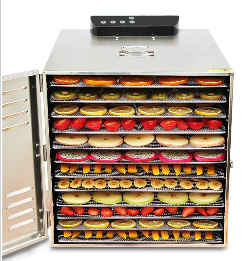 

12 Trays Fruit Vegetable Dehydration Machine Stainless Steel Snacks Dehydrator Food Drying Machine Meat Dryer 110V 220V