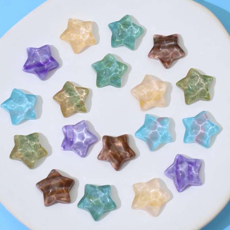 

10pcs 22X21mm Star Shape Resin Fashion Beads for Pendant Necklace Birthday Beauty DIY Jewelry Making Supplies Hair Accessories
